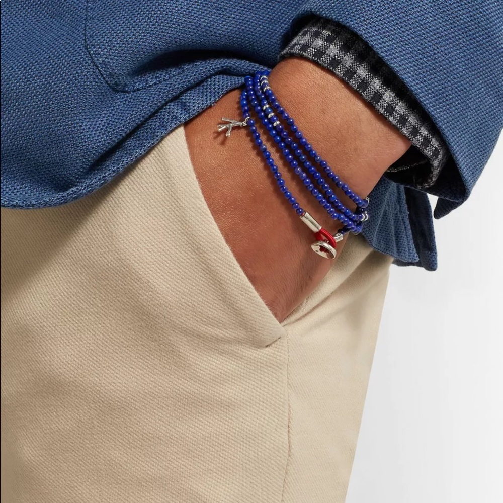 Isaia Lapis Lazuli Saracino Wrap Bracelet